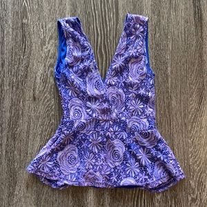 Deep V neck peplum top